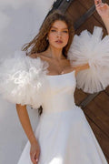 Ruffles Tulle Puff Sleeve Detachable Wedding Accessories DG198