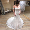 Off The Shoulder Elegant Lace Appliqued Mermaid Wedding Dresses