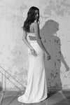 Soft Satin Mermaid Wedding Dresses Cut Back Boho Bridal Gowns ZW813