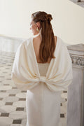 Modest Bow Soft Satin Wedding Wrap Autumn Winter Bridal Accessories DQG1417