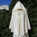 Ivory Silk Satin Wedding Cloak shawl jacket hooded Cape Bridal Accessories DJ076