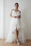 V-Neck Spaghetti Tulle Wedding Dresses High-Low Chic DW677