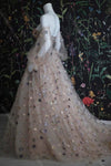 Charming Star Champagne Bohemian Lantern Sleeve Wedding Dress DW590