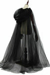 Hooded Tulle Wedding Cape 150cm Length Two Layers ZJ035