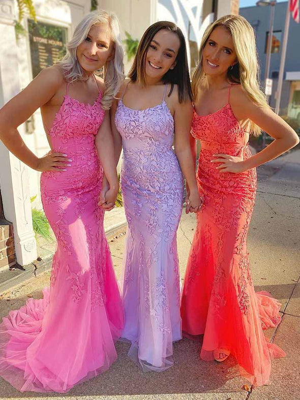 Mermaid Lace Sleeveless Prom Dress Sexy Custom Evening Dress 213111321