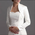 Full Long Sleeve wedding jacket satin Bride bolero jackets for Bridal