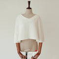 Simple Short Cape V-Neck Elegant Bridal Shawl DJ134