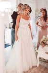 Boho Lace Wedding Dresses A Line Floor Length